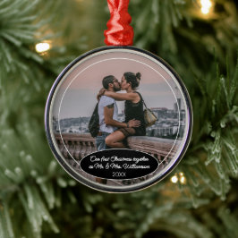Adorno Metálico Navidad clásica elegante personalizada para pareja
