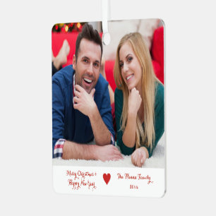Adorno Metálico Navidad con Estilo Foto de Pareja Divertida Mini