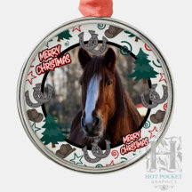 Navidad con Foto de Caballo Personalizada