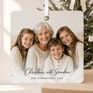 Adorno Metálico Navidad Con La Abuela Personalizados Nietos 