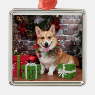 Adorno Metálico Navidad - Corgi - caloría
