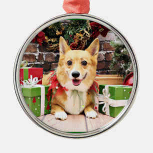 Adorno Metálico Navidad - Corgi - crepe
