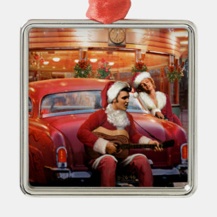 Adorno Metálico Navidad de Elvis y de Marilyn