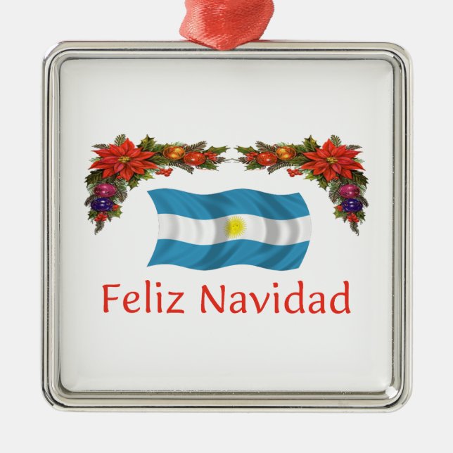 Adorno Metálico Navidad de la Argentina (Frente)