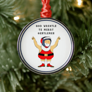 Adorno Metálico Navidad de lucha libre