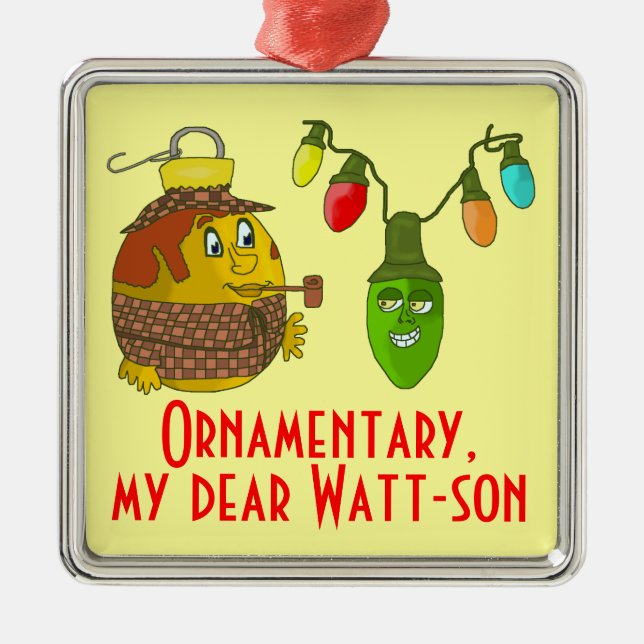 Adorno Metálico Navidad de Sherlock Holmes (Frente)