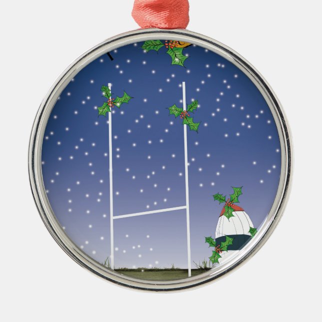 Adorno Metálico Navidad del rugbi (Frente)