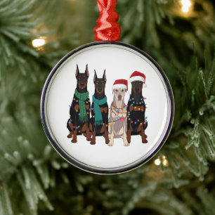 Adorno Metálico Navidad Doberman Amante Perro Mamá Fiesta