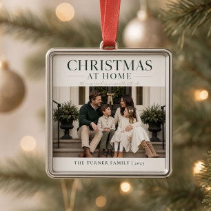 Adorno Metálico Navidad en casa Foto personalizada de la familia