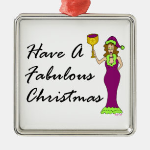 Adorno Metálico Navidad fabuloso de la diva del vino