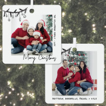 Navidad Familiar Personalizada Doble Cara con Dos 