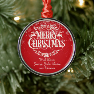 Adorno Metálico Navidad Feliz Personalizada