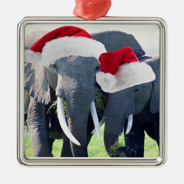 Adorno Metálico Navidad inolvidable del elefante (Frente)