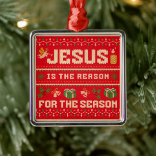 Adorno Metálico Navidad Jesús Es La Razón De La Temporada