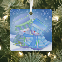 Adorno Metálico Navidad Linda Invierno Blues