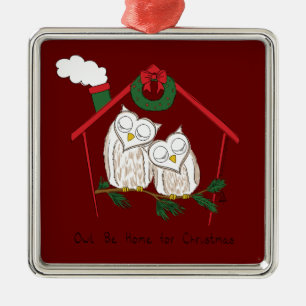 Adorno Metálico Navidad Owl Be Home Cute