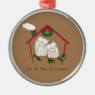 Adorno Metálico Navidad Owl Be Home Cute