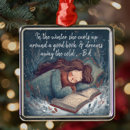 Adorno Metálico Navidad para Amantes de los Libros