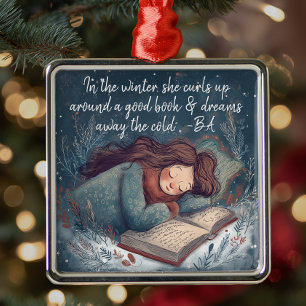Adorno Metálico Navidad para Amantes de los Libros