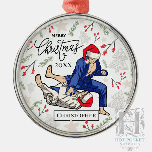 Adorno Metálico Navidad Personalizada de Jiu Jitsu BJJ