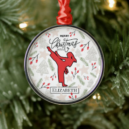 Adorno Metálico Navidad Personalizada de Karate Artes Marciales