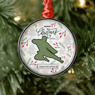 Adorno Metálico Navidad Personalizada de Karate Artes Marciales
