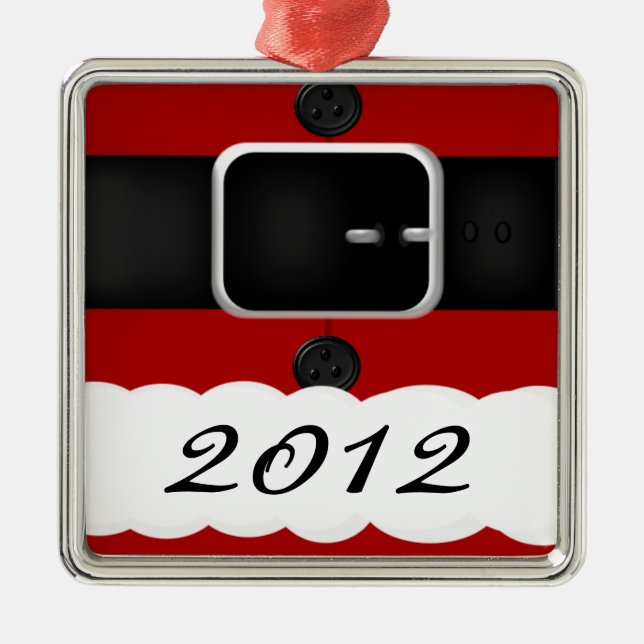 Adorno Metálico Navidad personalizado juego de Papá Noel (Frente)