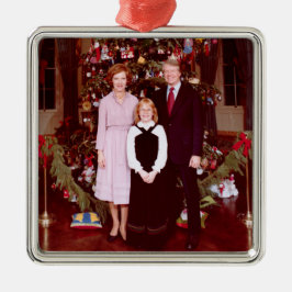 Adorno Metálico Navidad Presidente James Jimmy Carter Casa Blanca