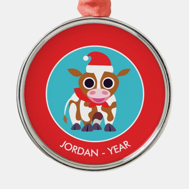 Adorno Metálico Navidad Reba la vaca (Frente)