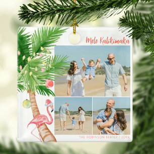 Adorno Metálico Navidad Tropical Hawaiana Mele Kalikimaka