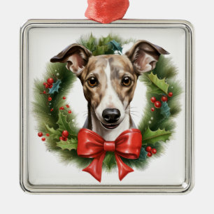 ADORNO METÁLICO NAVIDADES ADORABLES LLUVIA DE PERRO DE BLANCO