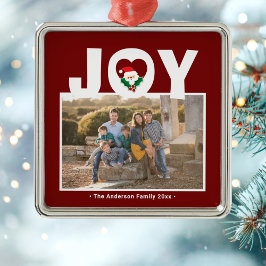 Adorno Metálico Navidades Alegría y Holly Berries Foto de la famil