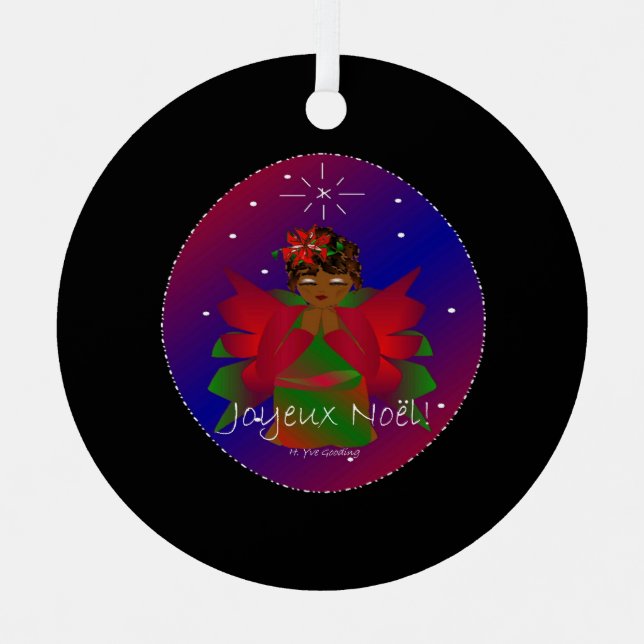 Adorno Metálico Navidades Angel Baby Praying Joyeux Noel (Anverso)