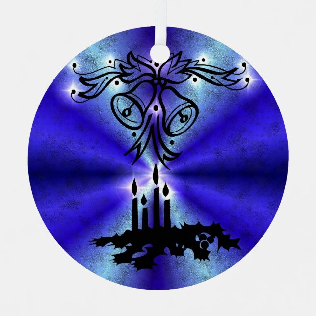 Adorno Metálico Navidades Artdeco sobre el arcoiris verde azul (Anverso)