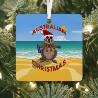 Adorno Metálico Navidades australianos en Quokka en la playa