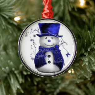 Adorno Metálico Navidades azules Snowman
