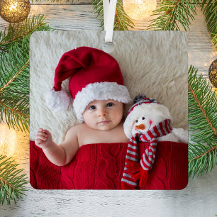 Adorno Metálico Navidades Baby Photo Birth Stats