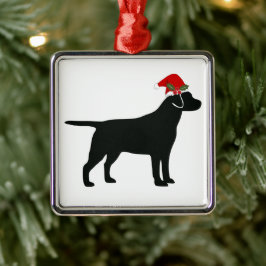 Adorno Metálico Navidades Black Lab Dog