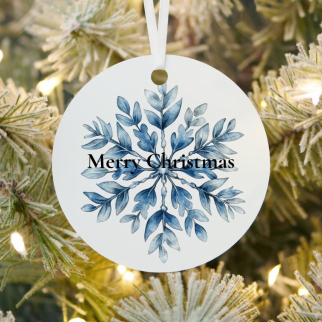 Adorno Metálico Navidades Blue White Winter Snowflake (in situ)