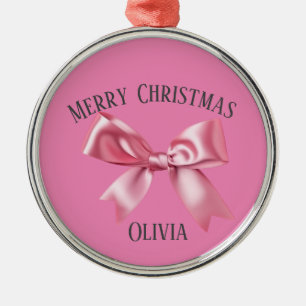 Adorno Metálico Navidades Bonito Nombre personalizado rosa Coquett