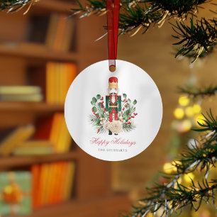 Adorno Metálico Navidades botánicos Toy Nutcracker Felices Fiestas