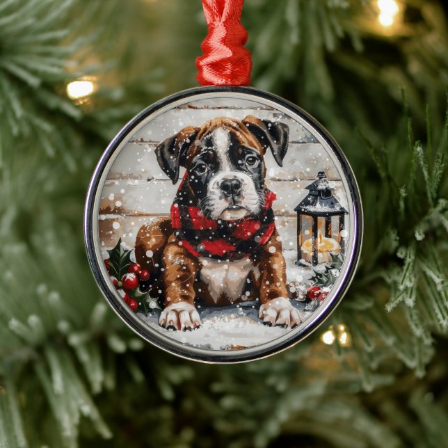 Adorno Metálico Navidades Boxer Puppy (Árbol)