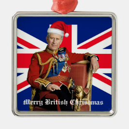 Adorno Metálico Navidades británicos Feliz Rey Carlos III