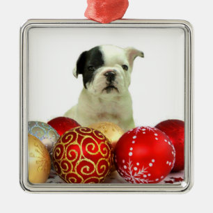 Adorno Metálico Navidades Bulldog francés