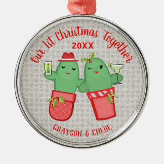 Adorno Metálico Navidades Cactus Pareja Primer Vacacional Suculent