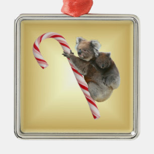 Adorno Metálico Navidades Candy Cane Koalas