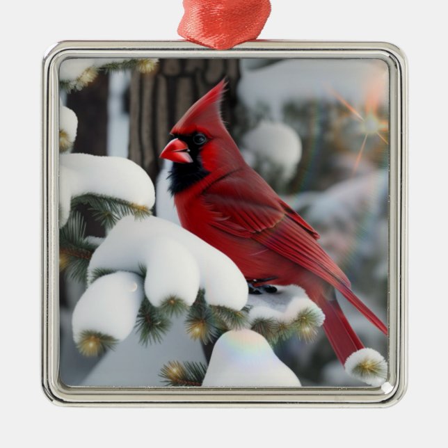 Adorno Metálico Navidades Cardinal (Frente)