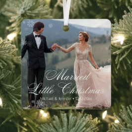 Adorno Metálico navidades casados boda 2 fotos nevadas