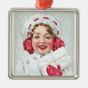 Adorno Metálico Navidades Chica con paquete