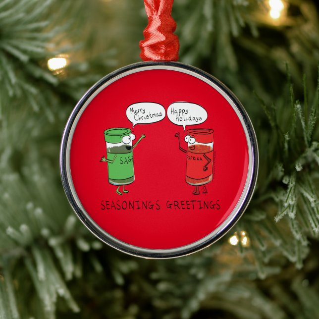 Adorno Metálico Navidades cocinando especias divertidas para el ch (Árbol)